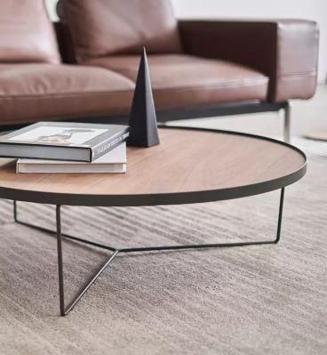 Modern Metal Home Furniture MDF with Veneer Top Coffee Table Tea Table