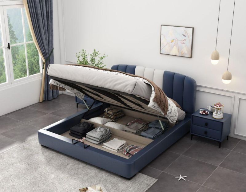 Custom Made Modern Simple High Quality PU Leather Double Bed