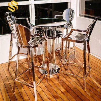 Nightclub Furniture Silver Stainless Steel High Chair Bar Stools