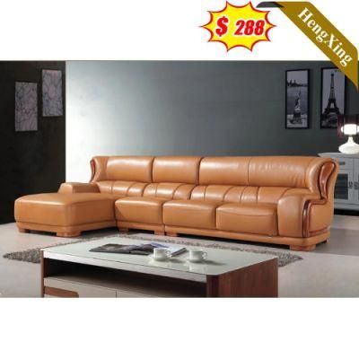Luxury Design Wooden Home Furniture Genuine Leather PU L Shape Sofa Office Living Room Leisure Function Sofas