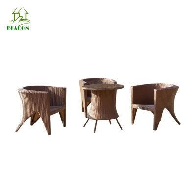 Modern Outdoor Chatting Dining Furniture Rattan Round Garden Set