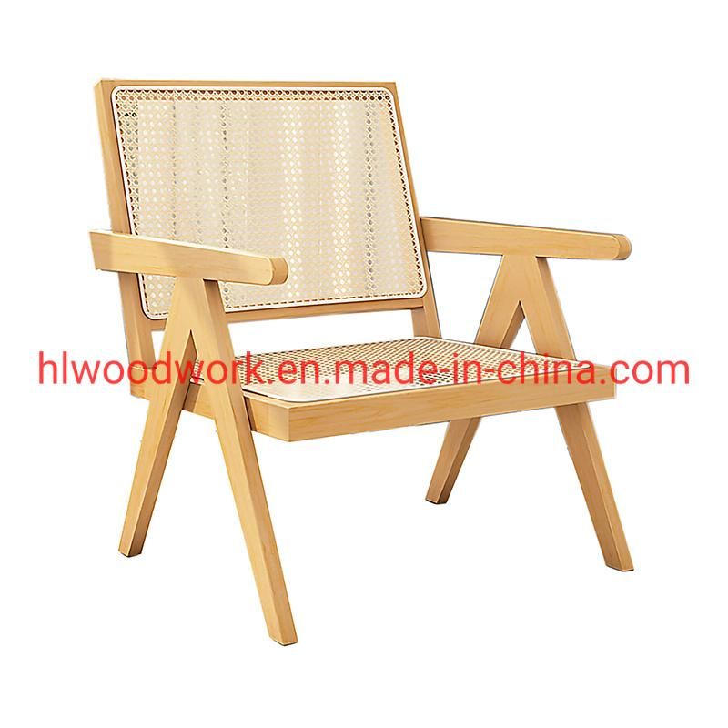 Little Rattan Sofa / Rattan Chair Rubber Wood Frame Rattan Seat Leisure Sofa Armchair Living Room Furniture