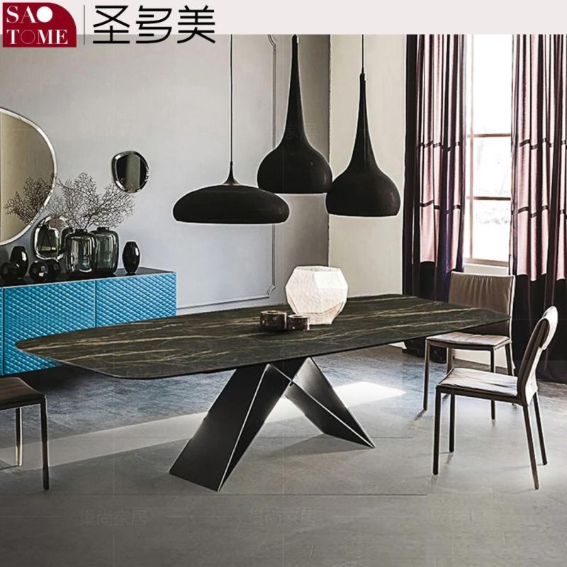 Modern Living Room Dining Room Furniture M-Shaped Steel Foot Dining Table
