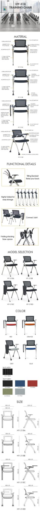Folding Training Chair Office Meeting Room School Chair with Tablet