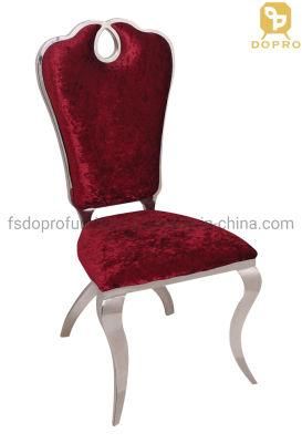 Dm Hotel Modern Fabric Metal Chrome Legs Dining Chair for Restaurant