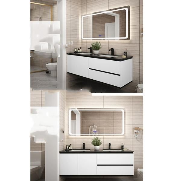 Bathroom Cabinet Set Bathroom Vanity Combination Simple Modern Solid Wood Double Basin Marble Wash Basin Basin Cabinet