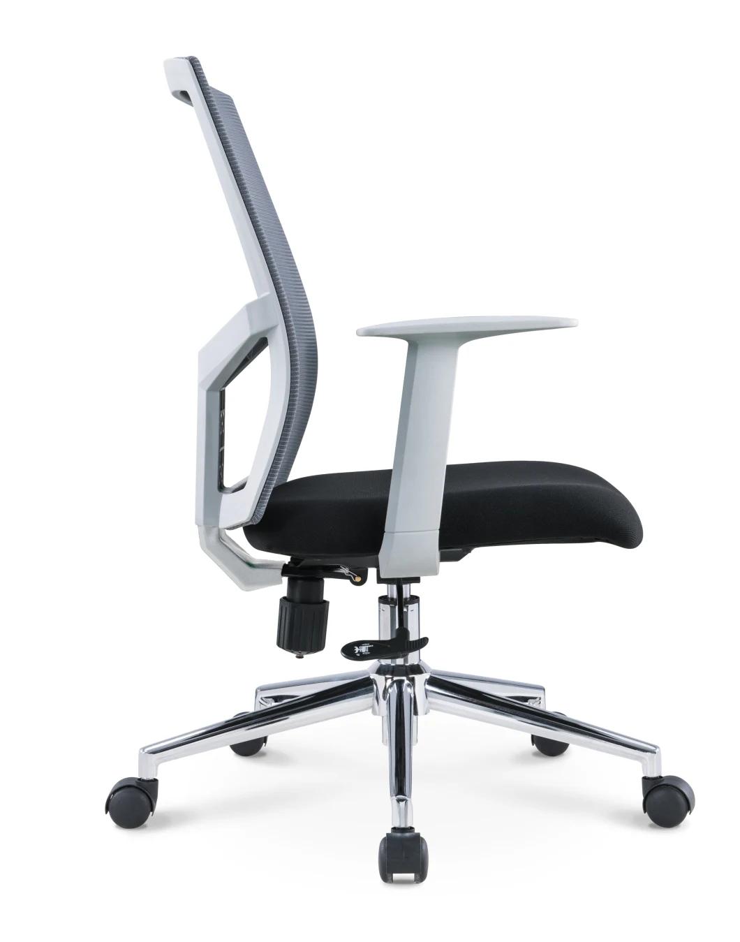 American BIFMA European En1335 Medium Back Steel Base Swivel Staff Boss Executive Modern Fabric Office Chair