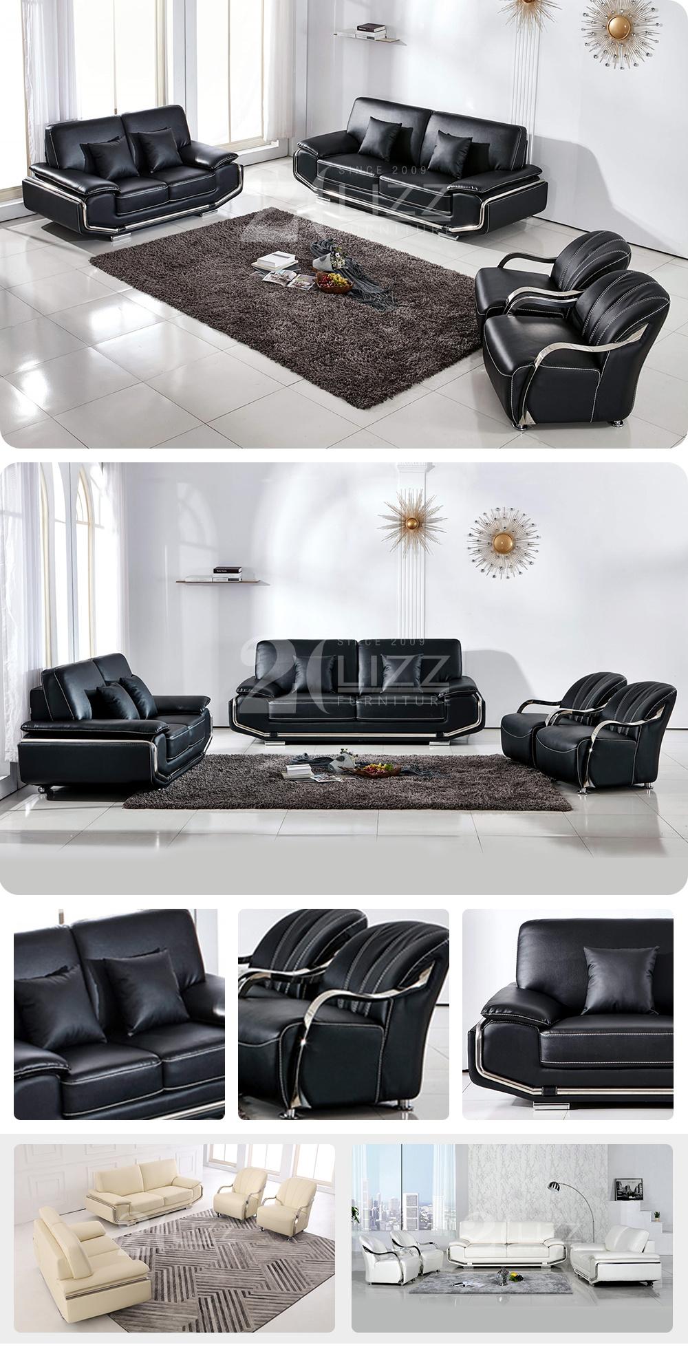 China Manufacturer Genuine Leather Modern Furniture Sofa Set