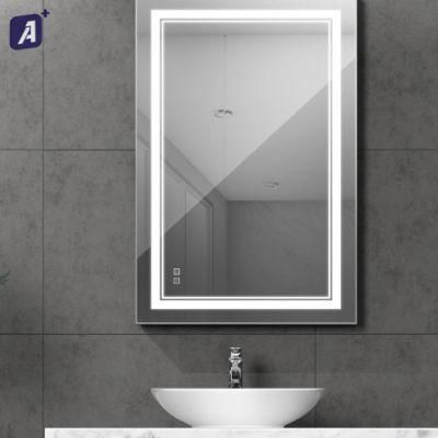 Waterproof LED Lighted Smart Mirror Bathroom Framed Mirror with Touch Sensor Switch