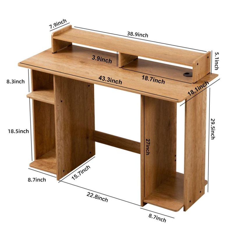 Computer Desk with Storage Shelves - Study Gaming Desk for Small Spaces, Laptop Desk Writing Table for Home Office