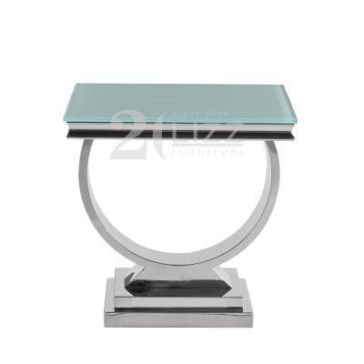 Stylish Rectangle Rectangle Table Home Furniture Modern Glass Top Coffee Shop Table with Metal Legs