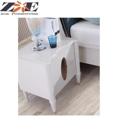 Modern MDF Night Stand with Solid Wood Leg