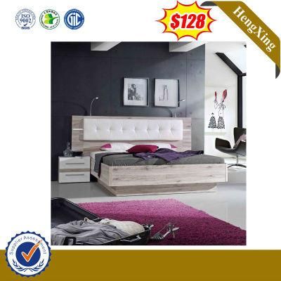 Modern Wood Furniture Bedroom Set Solid Wooden Bed with Pillow