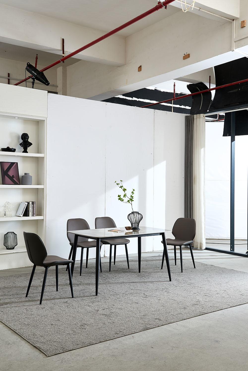 Home Living Room Furniture Grey Rock Beam Dining Table