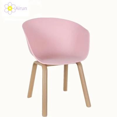 Factory Household Furniture Custom Elegant Modern Plastic Dining Chairs with Metal Transfer Legs