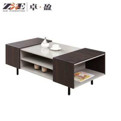 OEM Factory Price Living Room Furniture MDF Tea Table Coffee Table with Shelves