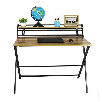 Wooden Metal Foldable Computer Desk Small Laptop Table Corner Home Office Table