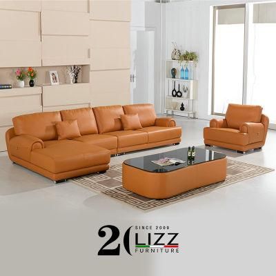 Modern Sectional Living Room Corner L Shape Genuine Leather Sofa