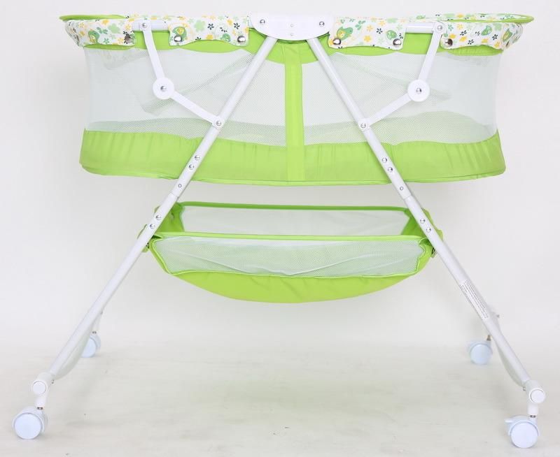 High Quality Cute Baby Bed Folding Adjustable Wooden Baby Crib