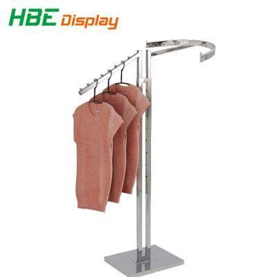 Modern Delicate Chrome Metal Garment Clothing Display Hanging Rack