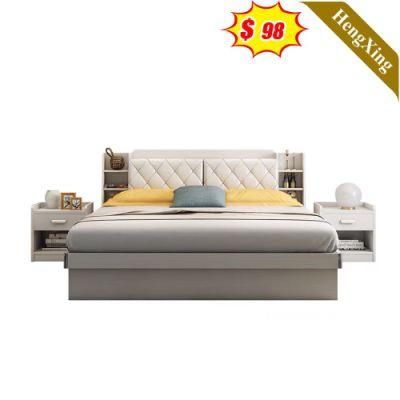 Morden European Designs Bedroom Furniture Double Storage Beds King Queen Size Bed with Leather Headboard