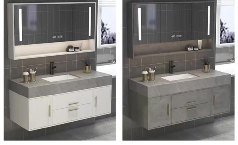 Melamine Vanity Sink Base Cabinets for Bathroom, Wall Mounted Mirror