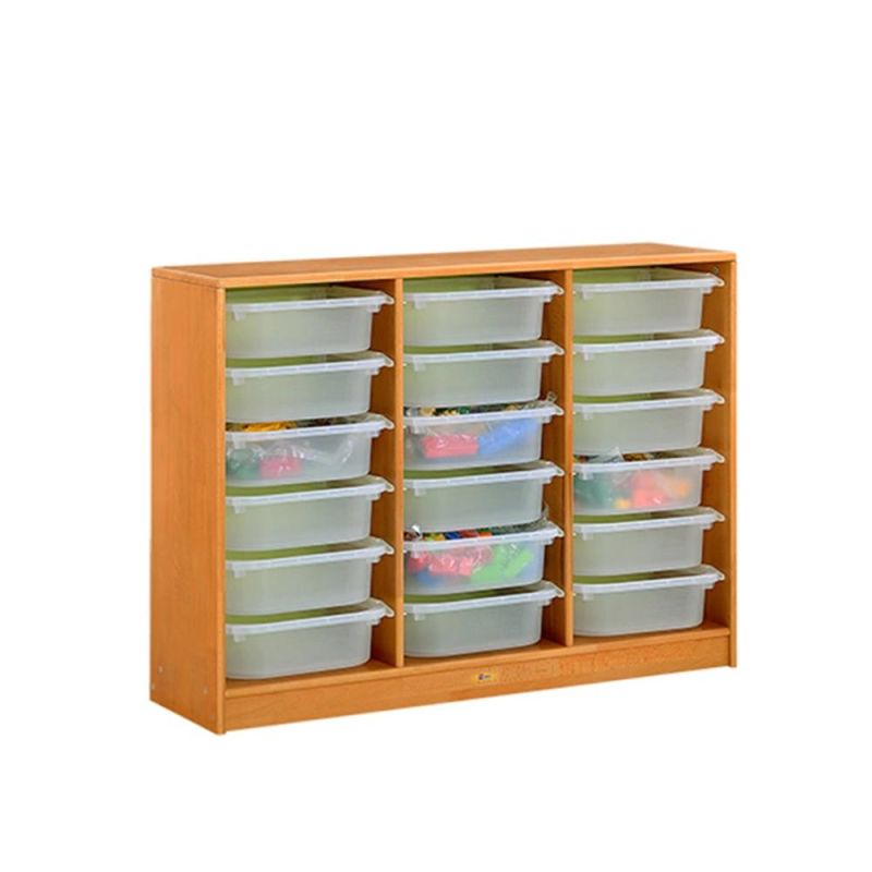 Baby Storage Cabinet, Children School Classroom Furniture, Preschool and Kindergarten Day Care Wood Double Side Use Cabinet, Kids Nursery Toy Storage Cabinet