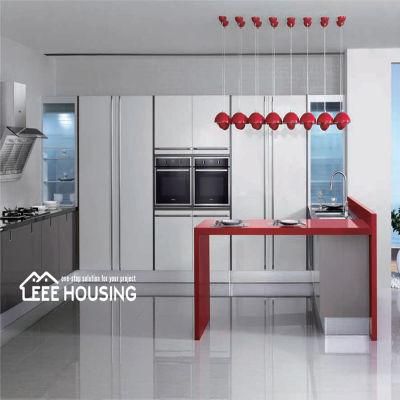 China Factory Directly Custom-Made Modern Design U-Shaped Kitchen Cabinets with Breakfast Bar