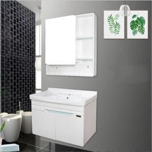 Modern Wall Mounted Waterproof Hotel PVC Bathroom Cabinet with Mirror