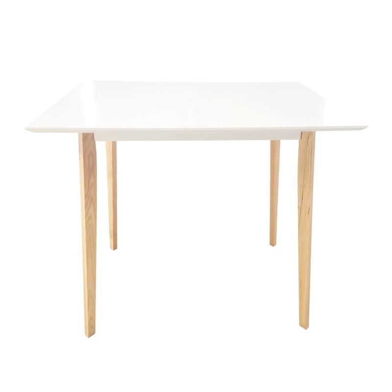 Rectangular White Simple Wooden Luster Dining Table Furniture for Restaurants