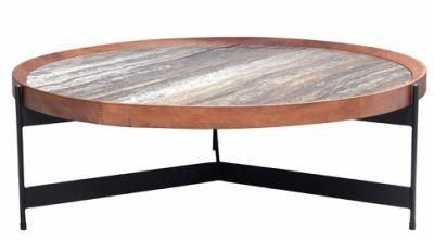 High Quality Marble Top Coffee Table Walnut Wood