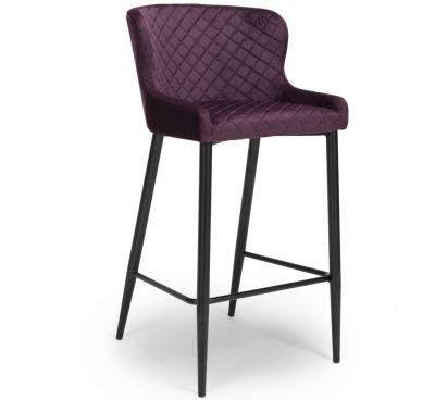 Hot Modern Style Purple Dining Chair Velvet Bar Chair