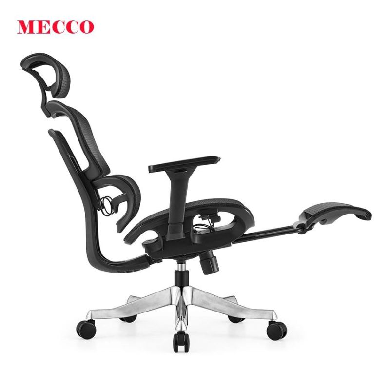 New Design Lunch Office Ergonomic Mesh Chair with Ottoman