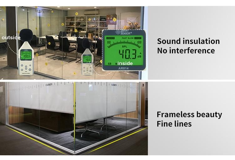 Wholesale Modular Glass Wall Metal Partition Manufacture Indoor Glass Glazed Wall Soundproof Office Furniture