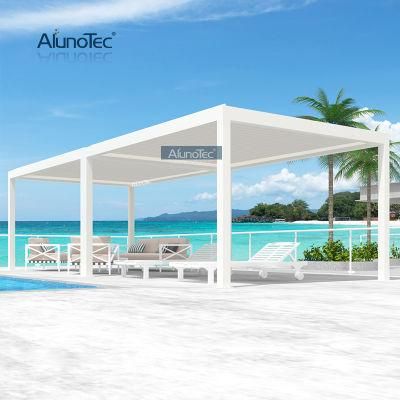 AlunoTec Opening Roof Louver Gazebo Motorized Outdoor Modern Pergolas Pergola Sun Shade Pavilion