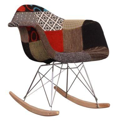 Wholesale Modern Hot Selling High Quality Patchwork Fabric Rocking Chair Outdoor Chair Leisure Chair Living Room Chair
