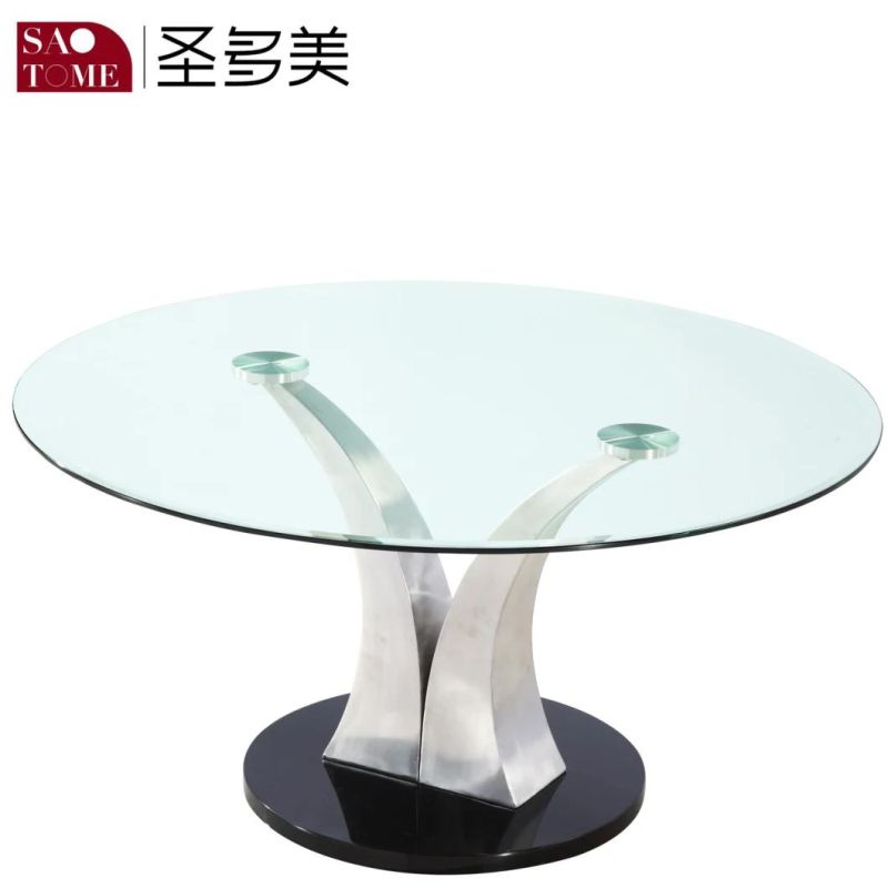 Furniture Top 8mm Transparent Glass Bottom High Gloss Black MDF 25mm Coffee Table