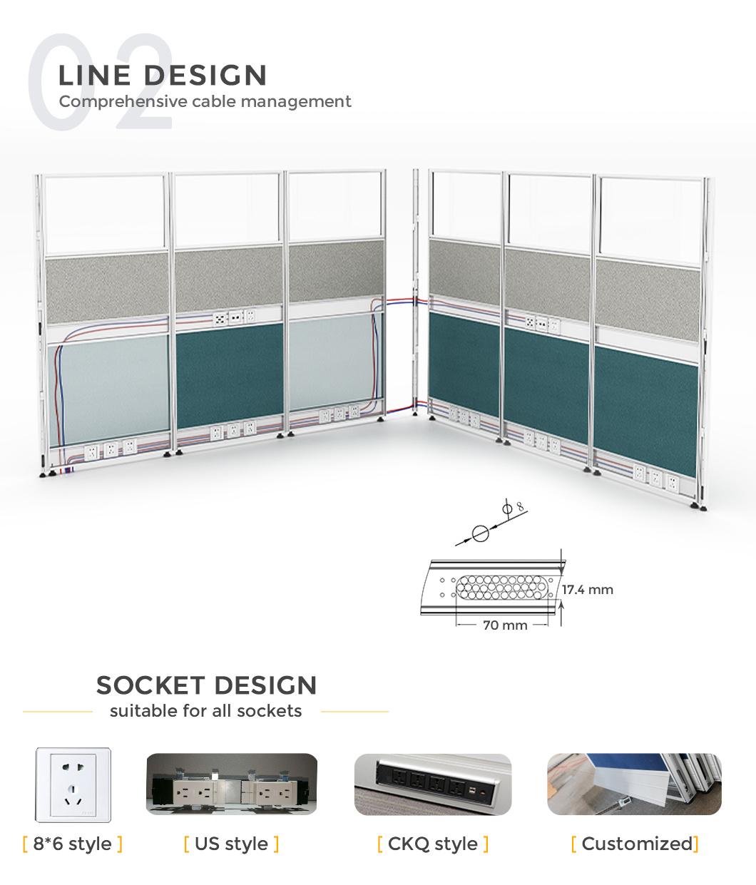 Foshan Manufacturer Modern Modular Office Furniture Cubicle Design 2 Person Workstation Desk for Office