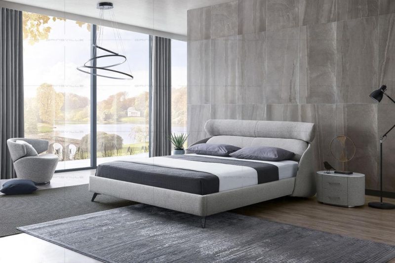 Bedroom Furniture Fashion Design New Modern King Size Wall Bed with Fabric