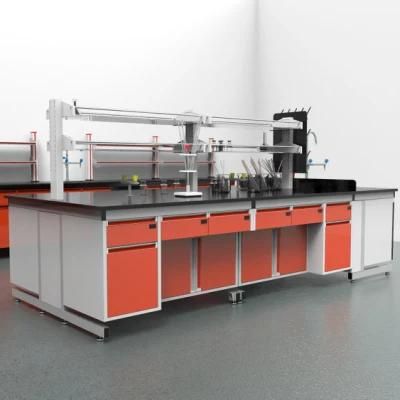 High Quality Best Price Chemistry Steel University Lab Bench, Hot Selling Biological Steel Lab Furniture with Sink/