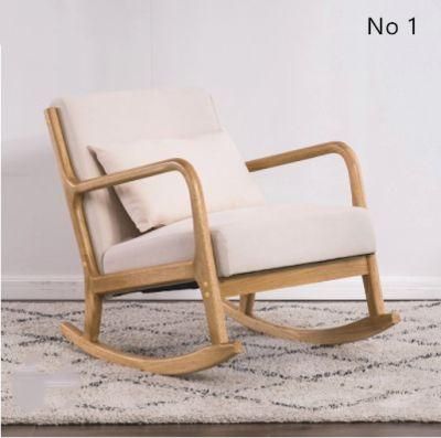 Wooden Hotel Bedroom Comfy Leisure Chair Living Room Armchair Fabric Sofa