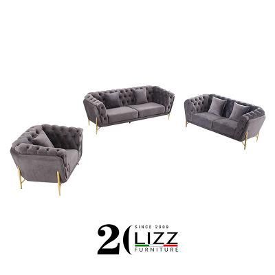 Modern Style Comfortable Home Furniture Set Leisure Fabric Chesterfield Living Room Sofa