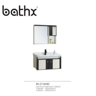 Modern Design Wall-Mounted 60/80cm Space Aluminum Bathroom Vanity Cabinet Price Washroom Products