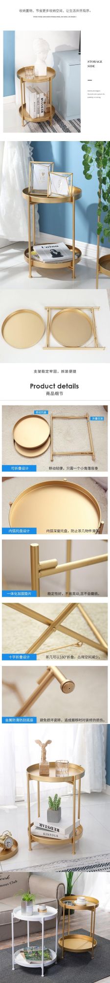 Coffee Tables Folding Design Nordic Accent End Sofa Metal Gold Round Modern Luxury Coffee Side Tables Set Living Room Furniture