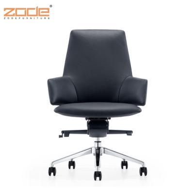 Zode Modern Home/Living Room/Office Furniture MID Back Black Ergonomic PU Leather Executive Office Chair with PA Caster