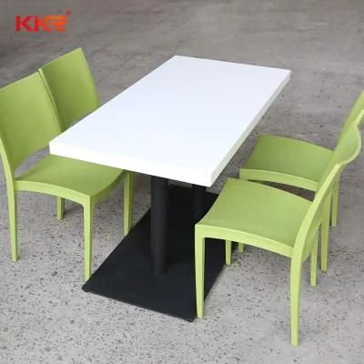 Kkr White Restaurant Fast Food Dining Table with 4 Seats