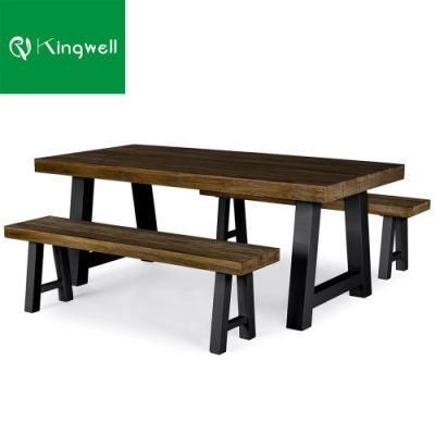 Design Modern Outdoor Teak Wood Furniture Garden Set Table and Chair for Restaurant