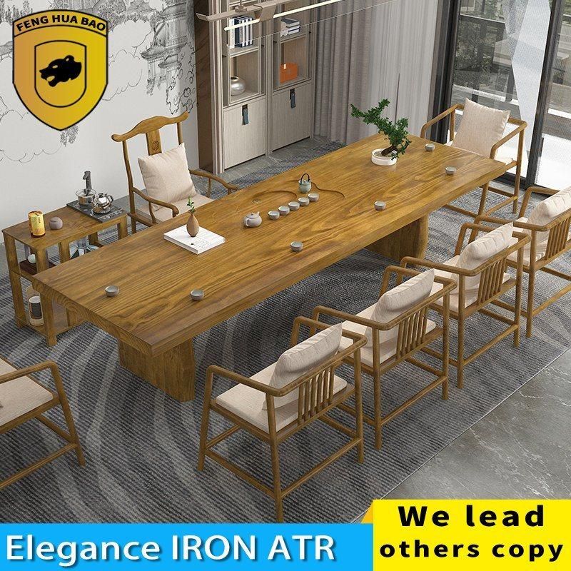 American Loft Iron Solid Wood Household Dining Table Coffee Shop Table Dessert Shop Modern Simple Dining Table Dining Room Furniture