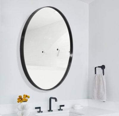 Stainless Steel Wall Decorative Bathroom Glass Frame Mirror Black Steel Frame Mirror for Bathroom