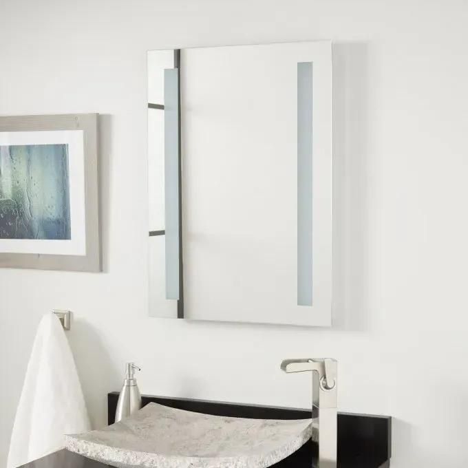 Rectangle Bathroom LED Mirror Wall Mounted Illuminated with Defogger Decorative